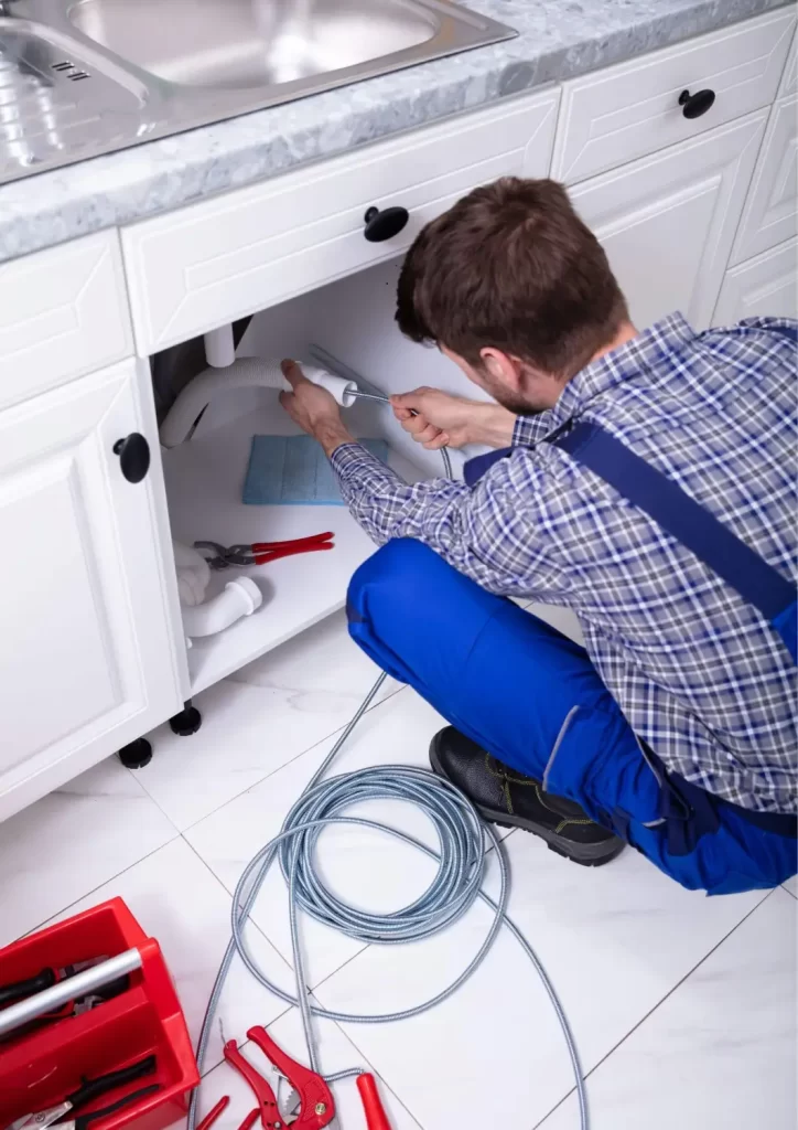 plumber fixing sink