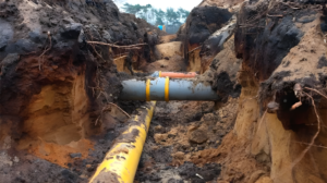 Broken sewer pipe underground, indicating potential sewer line collapse, plumbing solutions by Trade Pro Plumbing